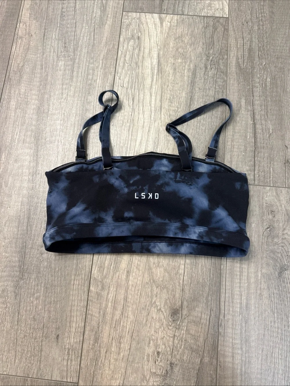 LSKD Tie-Dye Navy Adjustable Sports Bra